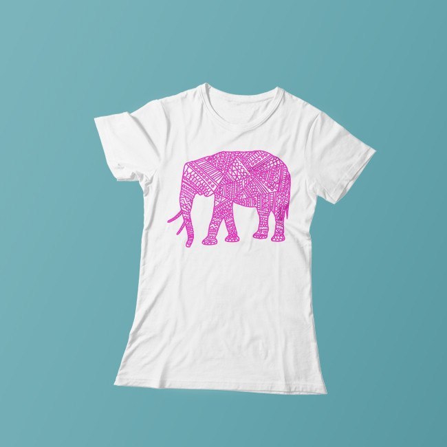 Słoń bazgroły dopasowana koszulka damska