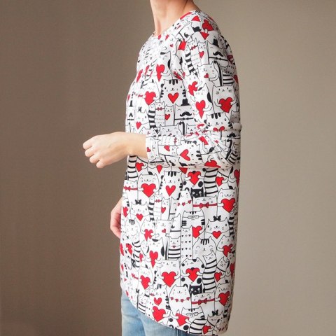 Bluza Pudełko Tunika w Zakochane Koty Bluza Pudełko Tunika w Zakochane Koty