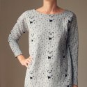 Czarno szara bluza Pudełko Tunika w Miśki Czarno szara bluza Pudełko Tunika w Miśki