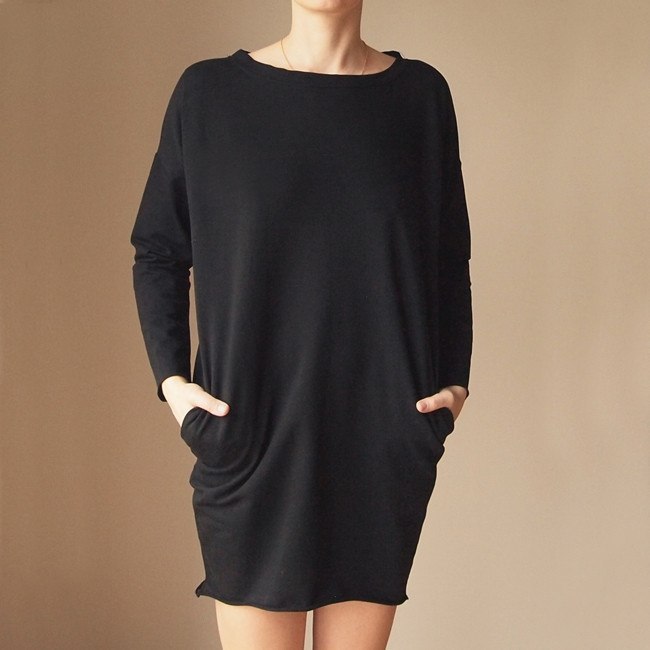 Sukienka dresowa Oversize Czarna Sukienka dresowa Oversize Czarna