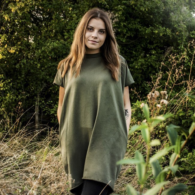 Sukienka dresowa Oversize Oliwka Bez rękawów Sukienka dresowa Oversize Oliwka Bez rękawów