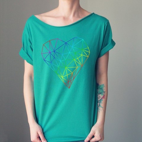 Serce diament tęcza szafIrowy Oversize Serce diament tęcza szafIrowy Oversize