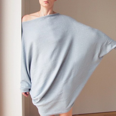 Sweterek oversize Nietoperz długi szary Sweterek oversize Nietoperz długi szary