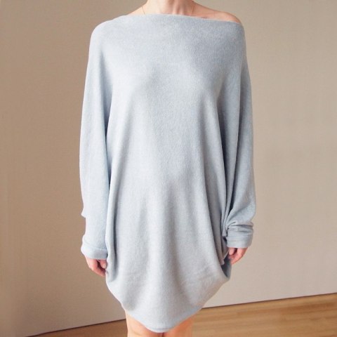 Sweterek oversize Nietoperz długi szary Sweterek oversize Nietoperz długi szary