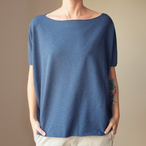 Kimono krótkie lekka bluza cięta jeans Kimono krótkie lekka bluza cięta jeans