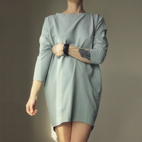 Sukienka dresowa Oversize Szara lila Sukienka dresowa Oversize Szara lila