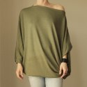 Sweterek oversize krótki Nietoperz Oliwkowy Sweterek oversize krótki Nietoperz Oliwkowy