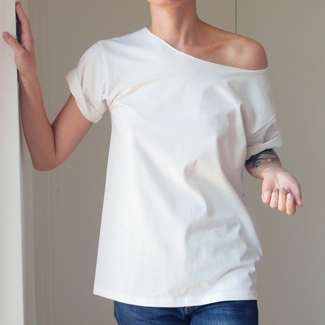 Biały Oversize Bez nadruku Biały Oversize Bez nadruku