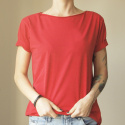 Czerwony tshirt z recyclingu Czerwony tshirt z recyclingu