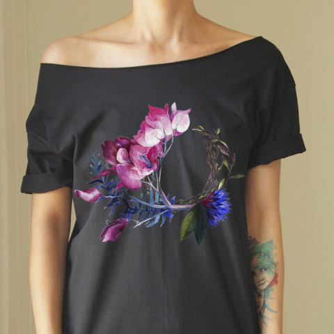 Kwiaty Magnolie czarny Oversize Kwiaty Magnolie czarny Oversize