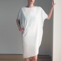 Sukienka krótki rękaw asymetria Biała