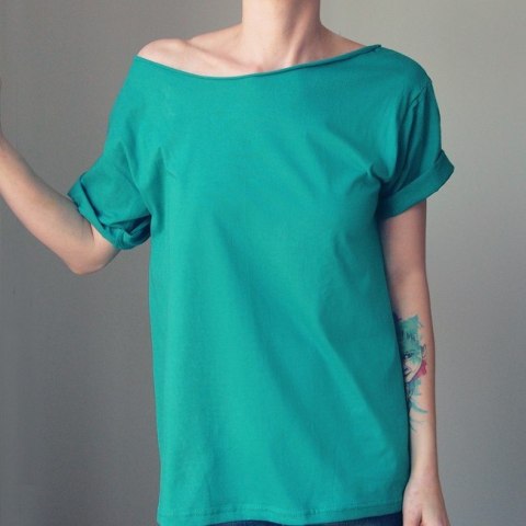 Szafirowy Oversize bez nadruku Szafirowy Oversize bez nadruku