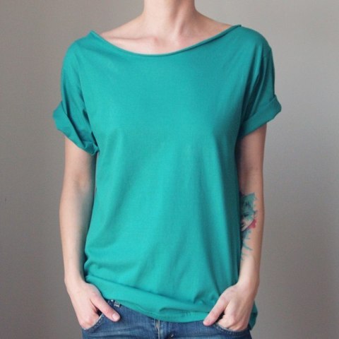 Szafirowy Oversize bez nadruku Szafirowy Oversize bez nadruku