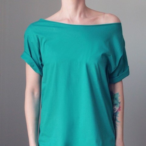 Szafirowy Oversize bez nadruku Szafirowy Oversize bez nadruku