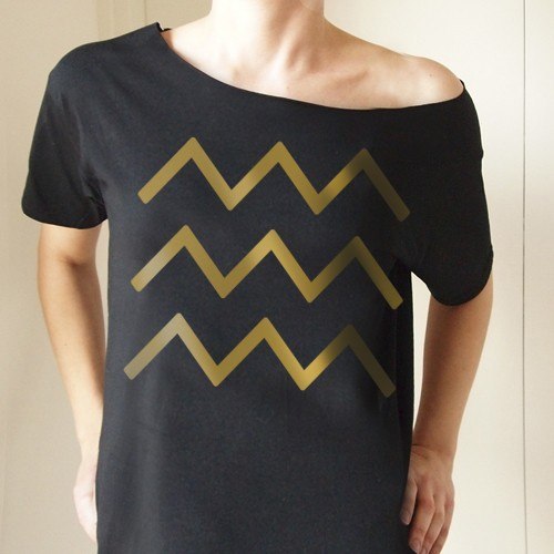 Zygzaki Gold Czarny Oversize Zygzaki Gold Czarny Oversize