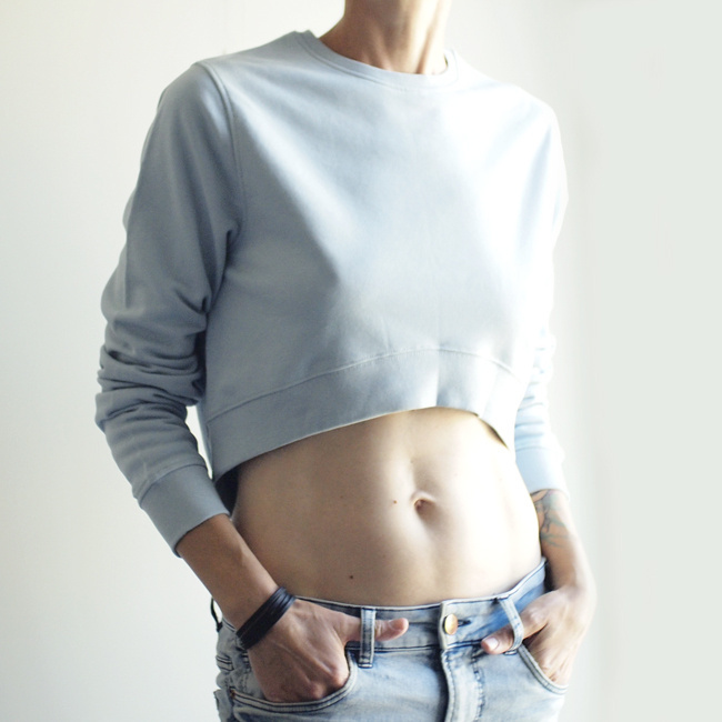 Bluza tył przód Recycling Brudnoniebieska Bluza tył przód Recycling Brudnoniebieska