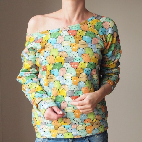 Kolorowe Kotki Bluza Raglan Kolorowe Kotki Bluza Raglan
