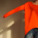 Wąski rękaw bluzka Pomarańczowa