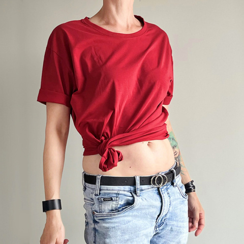 Basic luźny tshirt oversize Czerwone wino Basic luźny tshirt oversize Czerwone wino