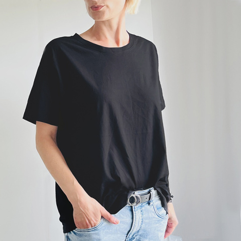 Basic luźny tshirt oversize Czarny Basic luźny tshirt oversize Czarny