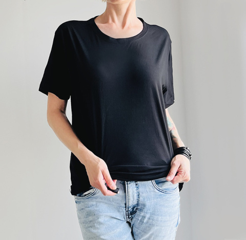Basic luźny tshirt oversize Czarny Basic luźny tshirt oversize Czarny