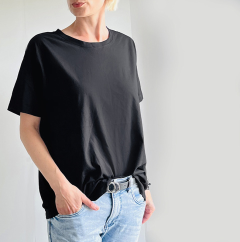 Basic luźny tshirt oversize Czarny Basic luźny tshirt oversize Czarny