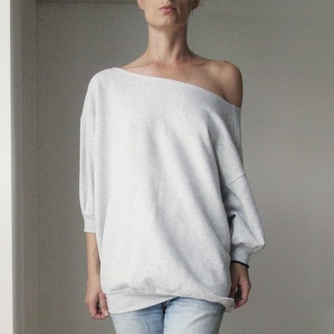 Wielka Dwustronna Bluza Bomba Jasnoszara Wielka Dwustronna Bluza Bomba Jasnoszara