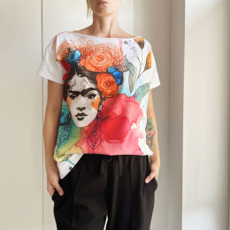 Frida Fullprint Biały Oversize