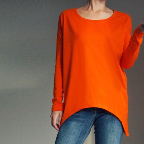 Wąski rękaw skrzydła bluzka Pomarańczowa