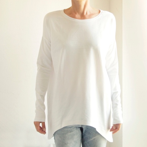 Wąski rękaw skrzydła bluzka Biała