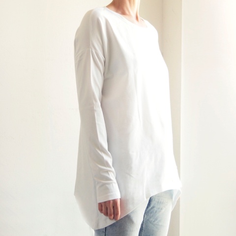 Wąski rękaw skrzydła bluzka Biała