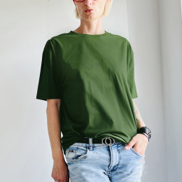 Basic luźny tshirt oversize Butelkowa zieleń