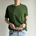 Basic luźny tshirt oversize Butelkowa zieleń