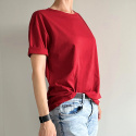 Basic luźny tshirt oversize Czerwone wino