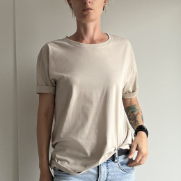 Basic luźny tshirt oversize Zimny Beż