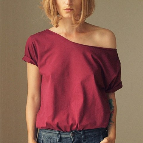 Bordo Zgaszony Oversize Bez nadruku Bordo Zgaszony Oversize Bez nadruku