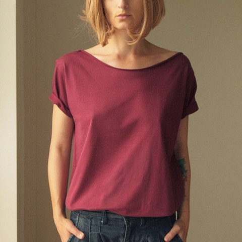 Bordo Zgaszony Oversize Bez nadruku Bordo Zgaszony Oversize Bez nadruku