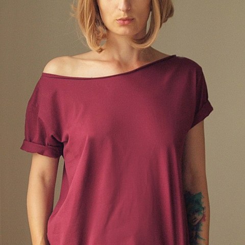 Bordo Zgaszony Oversize Bez nadruku Bordo Zgaszony Oversize Bez nadruku