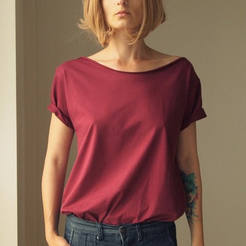 Bordo Zgaszony Oversize Bez nadruku Bordo Zgaszony Oversize Bez nadruku