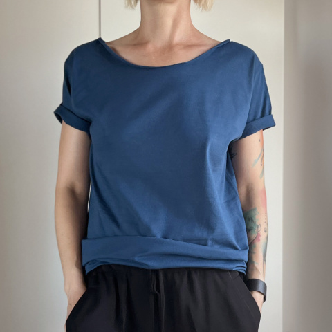 Jasny granat Oversize Bez nadruku Jasny granat Oversize Bez nadruku