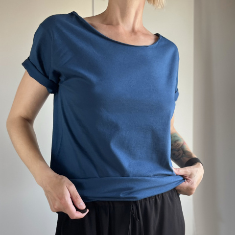 Jasny granat Oversize Bez nadruku Jasny granat Oversize Bez nadruku
