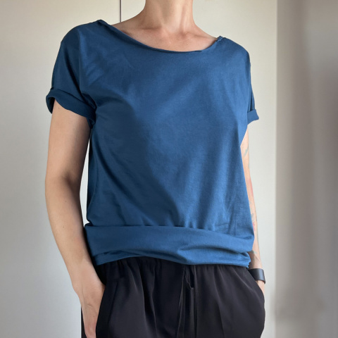 Jasny granat Oversize Bez nadruku Jasny granat Oversize Bez nadruku