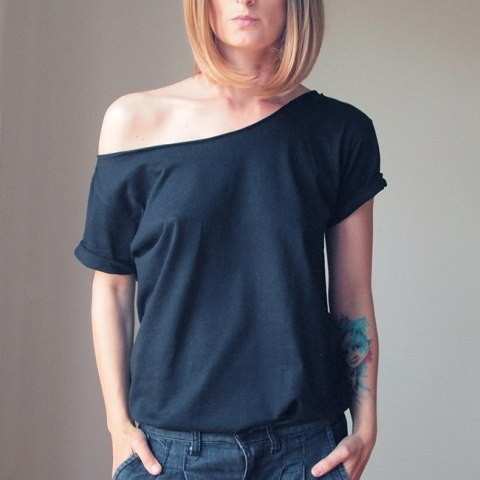 Asymetryczny Czarny Oversize Asymetryczny Czarny Oversize