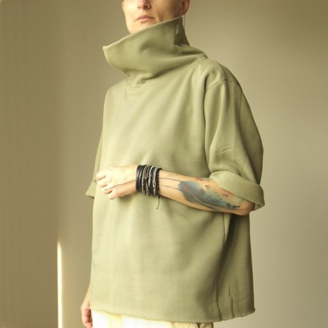 Bluza golf rękaw do łokcia blada oliwka Bluza golf rękaw do łokcia blada oliwka