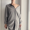 Bluza oversize długi Nietoperz jasnoszary melanż pikowany Bluza oversize długi Nietoperz jasnoszary melanż pikowany