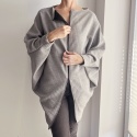 Bluza oversize długi Nietoperz jasnoszary melanż pikowany Bluza oversize długi Nietoperz jasnoszary melanż pikowany