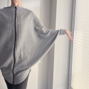 Bluza oversize długi Nietoperz jasnoszary melanż pikowany Bluza oversize długi Nietoperz jasnoszary melanż pikowany