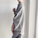 Bluza oversize długi Nietoperz jasnoszary melanż pikowany Bluza oversize długi Nietoperz jasnoszary melanż pikowany