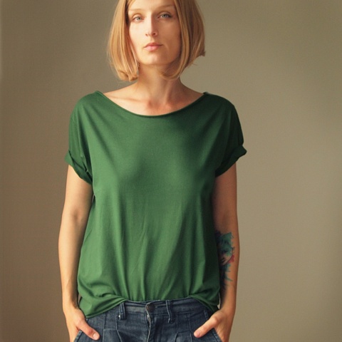 Butelkowozielony Oversize Bez nadruku Butelkowozielony Oversize Bez nadruku