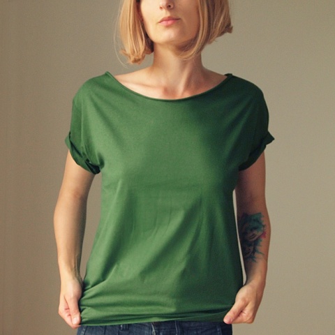 Butelkowozielony Oversize Bez nadruku Butelkowozielony Oversize Bez nadruku
